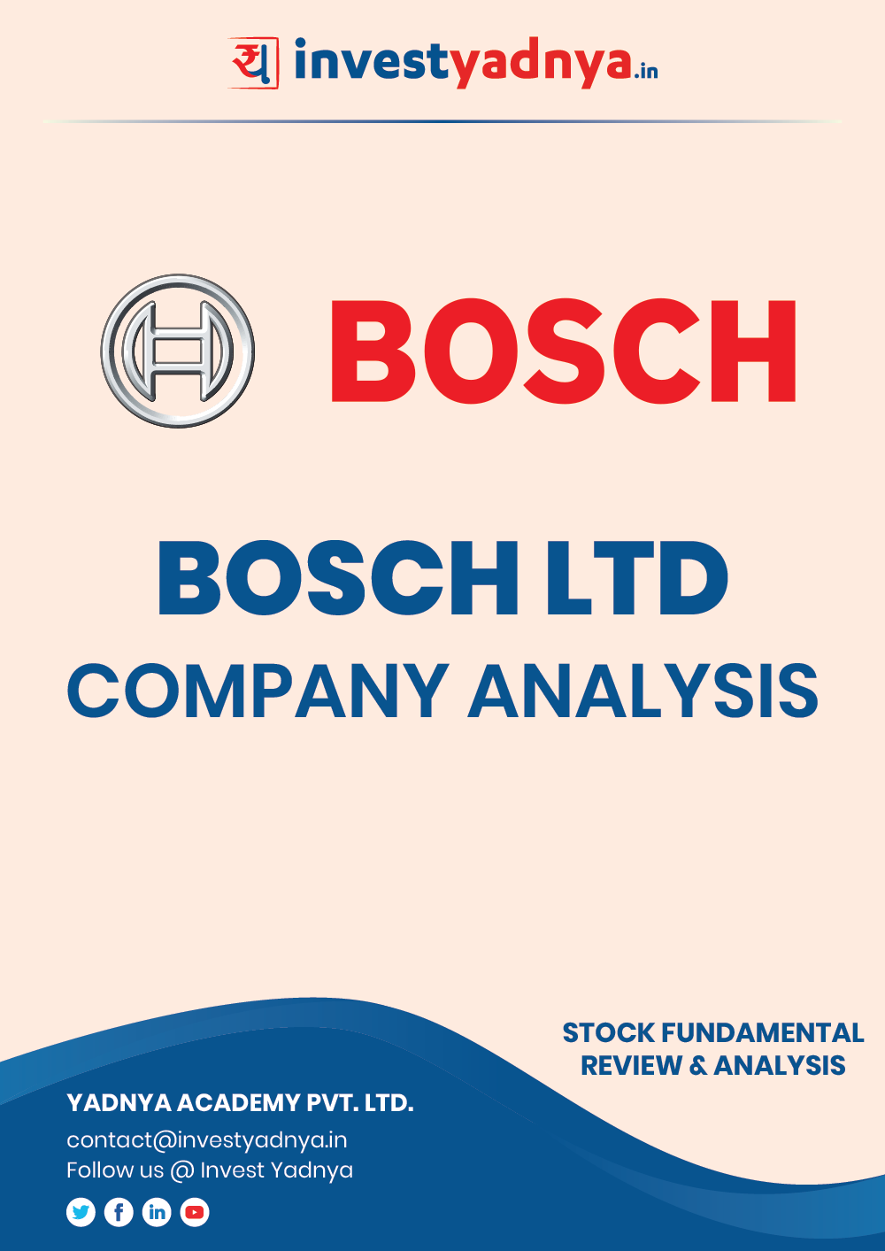 Bosch Limited - This e-book contains in-depth fundamental analysis of Bosch Ltd India considering both Financial and Equity Research Parameters. It reviews the company, industry competitors, governance, financials, and valuations. ✔ Detailed Research ✔ Mutual Fund Ebooks ✔ Financial EbooksCompany/Stock Review based on Q3 2020-21 and FY 2019-20 data. The ebook contains Fundamental Analysis of the company considering both Quantitative (Financial) and Qualitative Parameters. Bosch Ltd has presence in mobility solutions, consumer goods, industrial technology and energy and building technology.